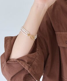 Phoebe レイヤードバロックパールマンテルブレスレット　ゴールド