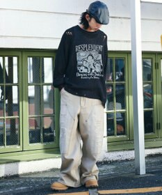 WEGO ダブルニーダメージデニムパンツ