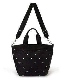 LeSportsac BUCKET TOTE/レッド/ホワイトハートEMB