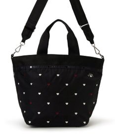 LeSportsac BUCKET TOTE/レッド/ホワイトハートEMB