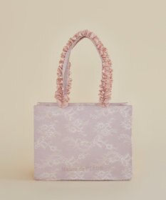 Maison de FLEUR レースフリルハンドルスクエアトートMバッグ