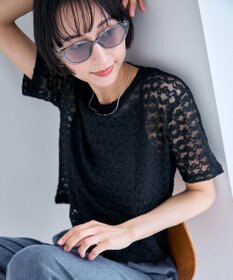 ANY レースショート丈Tシャツ