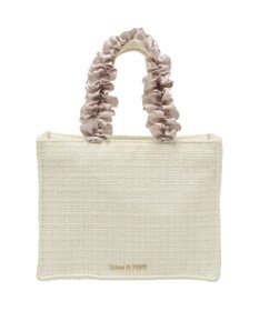 Maison de FLEUR ツイードフリルハンドルスクエアトートバッグ