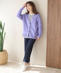 ANY 【洗濯機可】ラムウールVネック カーディガン