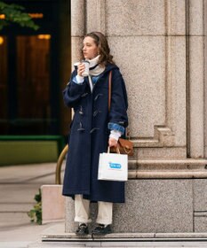 英国製 MONTGOMERY ウールメルトン ダッフルコート 36 ネイビー DUFFEL COAT 《MONTGOMERY×LENO》《UNISEX》 ダッフルコート / LENO