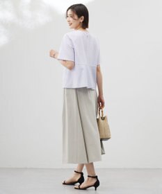 J.PRESS LADIES 【洗える・抗菌防臭・吸水速乾】サッカージャージー ペプラム カットソー