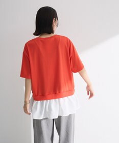 Green Parks 裾フリルドッキング５分袖プルオーバー