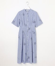 J.PRESS LADIES 【一枚で着映え】ストライプ×フラワープリント ワンピース