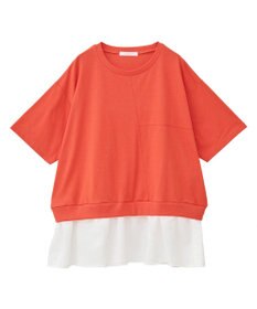 Green Parks 裾フリルドッキング５分袖プルオーバー