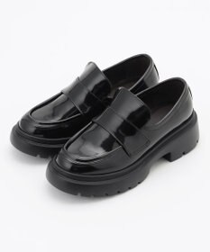 組曲 【加藤ローサさん着用】ボリュームスタッズローファー ブラック系