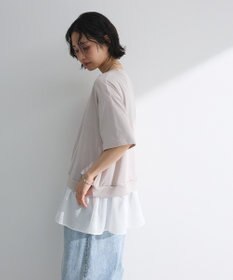 Green Parks 裾フリルドッキング５分袖プルオーバー