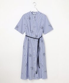 J.PRESS LADIES 【一枚で着映え】ストライプ×フラワープリント ワンピース