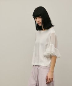 GRACE CONTINENTAL シフォンスリーブカットトップ