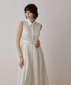 GRACE CONTINENTAL フラワーライン刺繍ワンピース