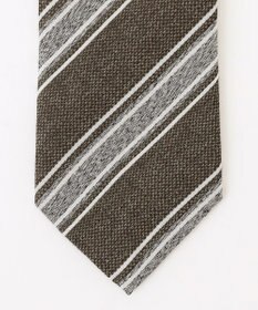 JOSEPH ABBOUD 【イタリア生地・日本製・麻×シルク】レジメンタル ネクタイ