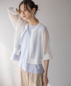 組曲 L メッシュニット カーディガン