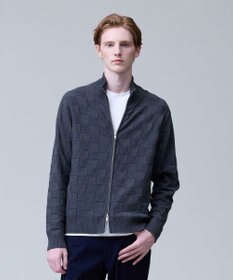 J.PRESS MEN 温かさと軽さの快適素材【ストレッチ / イージーケア】【FLEX YARN】リンクスフルジップ  ニットカーディガン