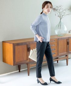 Tiaclasse 【洗える】もっちり素材が肌触り抜群の配色ニットトップス