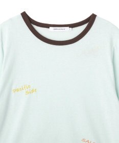 AMERICAN HOLIC ランダムロゴ刺繍リンガーTシャツ