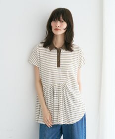 YECCA VECCA アシメボーダーポロシャツ