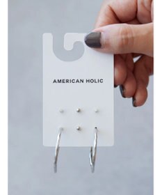 AMERICAN HOLIC テクスチャーフープピアスセット