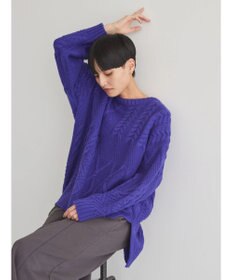 AMERICAN HOLIC パッチワークケーブルニットプルオーバー