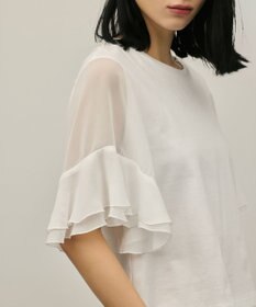 GRACE CONTINENTAL シフォンスリーブカットトップ