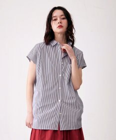 J.PRESS YORK STREET 【WOMEN】キャップスリーブ ストライプブラウス