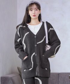 Tiaclasse ふわもちニュアンス配色ニットカーディガン