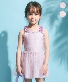 ANY KIDS 花柄チュールワンピース水着
