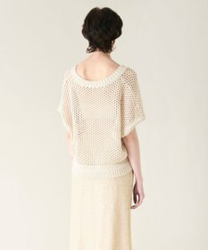 GRACE CONTINENTAL メッシュVネックニットトップ