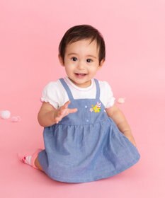 MIKI HOUSE HOT BISCUITS 【70-80cm】 ジャンパースカート風 ショートオール