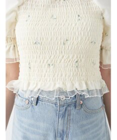 earth music&ecology フラワー刺繍ブラウス