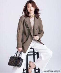 23区 【見上愛さん着用/Oggi掲載】ナイロンコットンシアーボイル ダブルジャケット ブラウン系