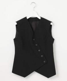 23区 【エステータ】ウールリネン アシンメトリーボタン ベスト