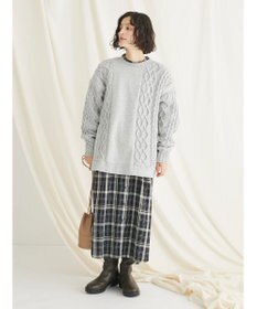 CRAFT STANDARD BOUTIQUE ケーブルニット切り替え裏起毛スウェット