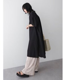 Green Parks 綿麻混スキッパーミニワンピース