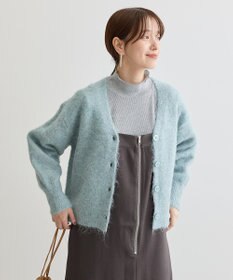 Green Parks 毛ふきシャギーＶネックカーディガン
