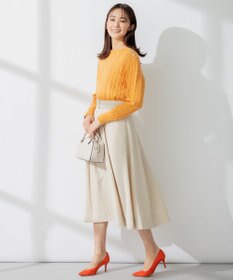 組曲 【ビジューボタン付き】SOBANE ケーブルプルオーバー ニット