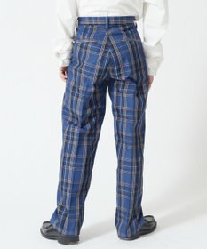 WEGO 【SCHOOLITEM】メンズスクールチェックセミワイドスラックス