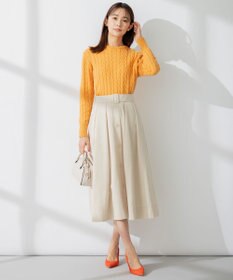 組曲 【ビジューボタン付き】SOBANE ケーブルプルオーバー ニット