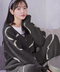 Tiaclasse ふわもちニュアンス配色ニットカーディガン