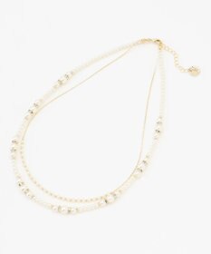 ANY SIS 2連メタルストーンパール調 ネックレス キスカ