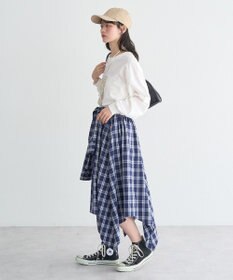 earth music&ecology イレヘムチェックシャツライクスカート