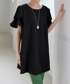 Tiaclasse 【洗える】変形バルーンスリーブカットソーチュニック