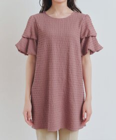 Tiaclasse 【洗える】変形バルーンスリーブカットソーチュニック