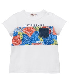 MIKI HOUSE HOT BISCUITS 【80-120cm】バンダナ柄 半袖Tシャツ
