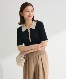 Green Parks 配色ニットポロ