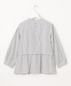 J.PRESS LADIES 【洗える】 セルロースチェック スタンドカラー ブラウス