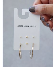 AMERICAN HOLIC テクスチャーフープピアスセット